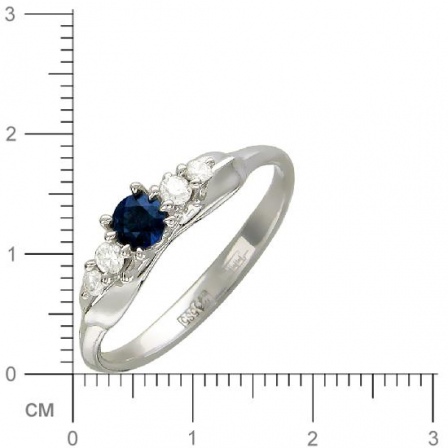 Кольцо с бриллиантами, рубином из белого золота (арт. 420970)