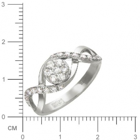 Кольцо с бриллиантами из белого золота (арт. 420981)