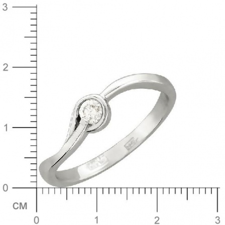 Кольцо с бриллиантом из белого золота (арт. 420997)