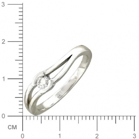 Кольцо с бриллиантом из белого золота (арт. 420998)