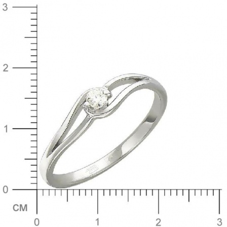 Кольцо с бриллиантом из белого золота (арт. 420999)