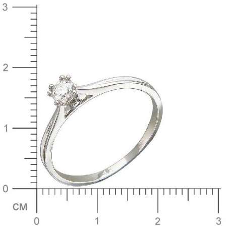 Кольцо с бриллиантом из белого золота (арт. 421006)