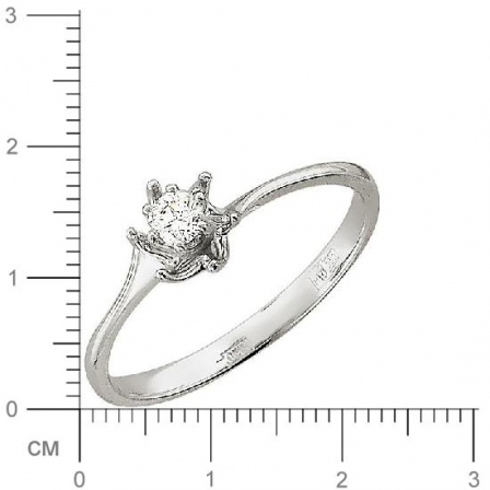 Кольцо с бриллиантом из белого золота (арт. 421007)