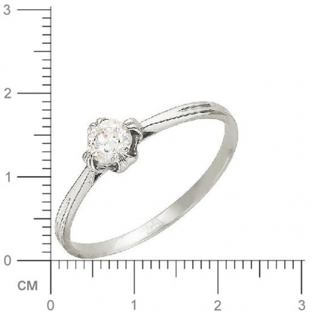 Кольцо с бриллиантом из белого золота (арт. 421008)