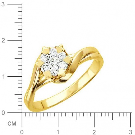 Кольцо с бриллиантами из желтого золота (арт. 421020)