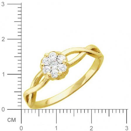 Кольцо с бриллиантом из желтого золота (арт. 421021)