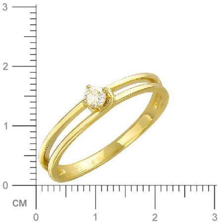 Кольцо с бриллиантом из желтого золота (арт. 421022)