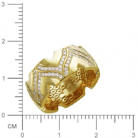 Кольцо с бриллиантами из желтого золота 750 пробы (арт. 421061)