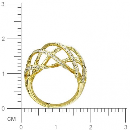 Кольцо с бриллиантами из желтого золота 750 пробы (арт. 421076)