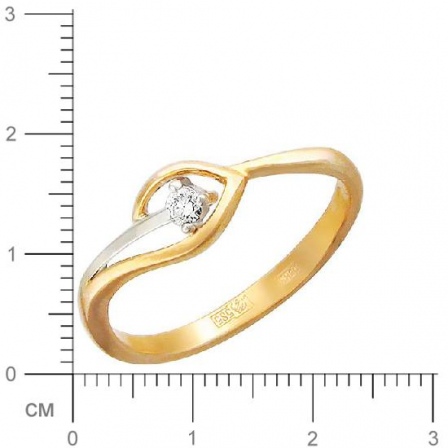 Кольцо с бриллиантом из комбинированного золота (арт. 421114)
