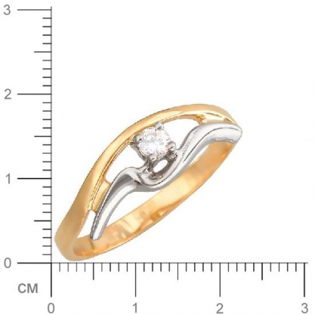 Кольцо с бриллиантом из комбинированного золота (арт. 421118)