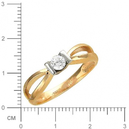 Кольцо с бриллиантом из комбинированного золота (арт. 421125)