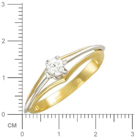 Кольцо с бриллиантом из комбинированного золота (арт. 421126)