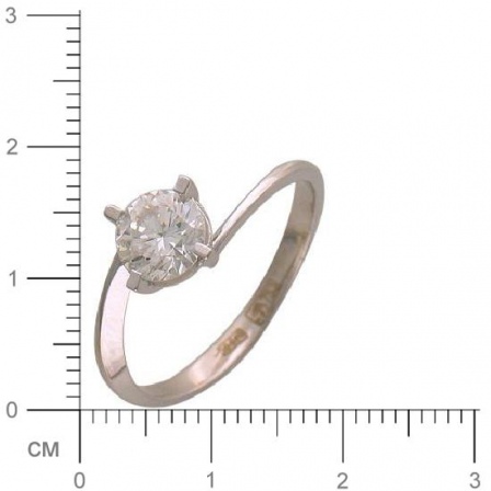 Кольцо с бриллиантом из белого золота 750 пробы (арт. 421154)