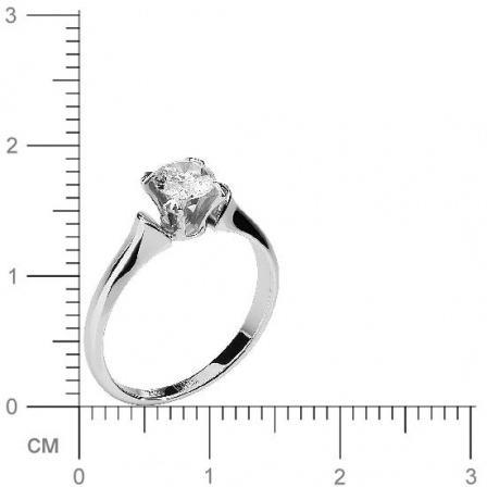 Кольцо с бриллиантом из белого золота 750 пробы (арт. 421169)