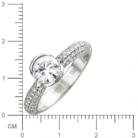 Кольцо с бриллиантами из белого золота 750 пробы (арт. 421176)