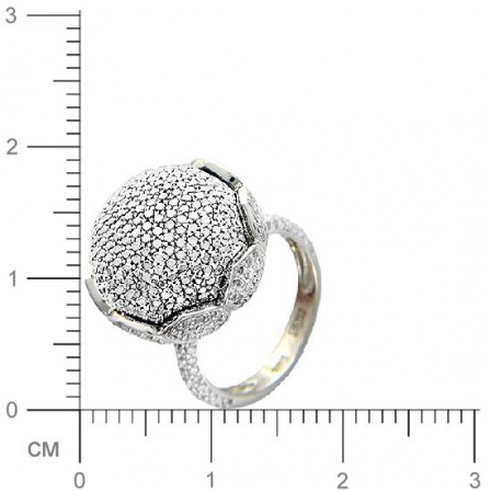 Кольцо с бриллиантами из белого золота 750 пробы (арт. 421182)