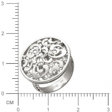 Кольцо с бриллиантами из белого золота 750 пробы (арт. 421203)