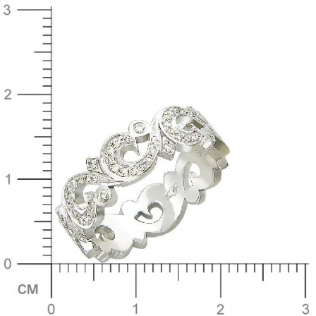 Кольцо с бриллиантами из белого золота 750 пробы (арт. 421228)