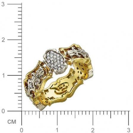 Кольцо с бриллиантами из комбинированного золота 750 пробы (арт. 421276)