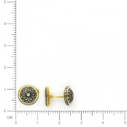 Запонки с бриллиантами из комбинированного золота 750 пробы (арт. 421354)