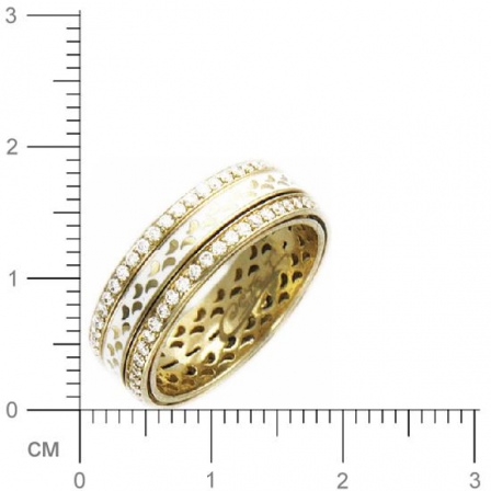 Кольцо с бриллиантами, эмалью из желтого золота 750 пробы (арт. 421362)