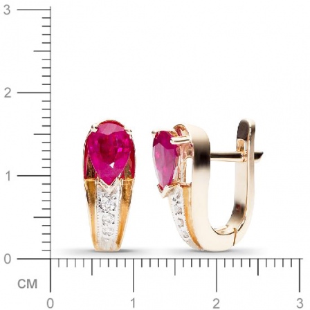 Серьги с бриллиантами, рубинами из красного золота (арт. 421555)