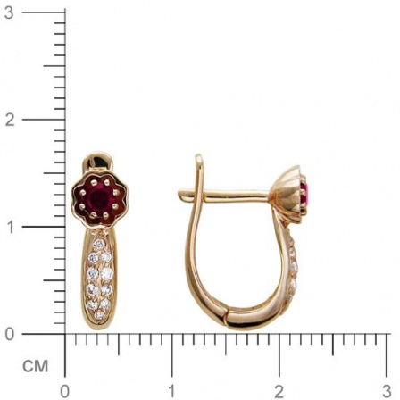 Серьги с бриллиантами, рубинами из красного золота (арт. 421558)