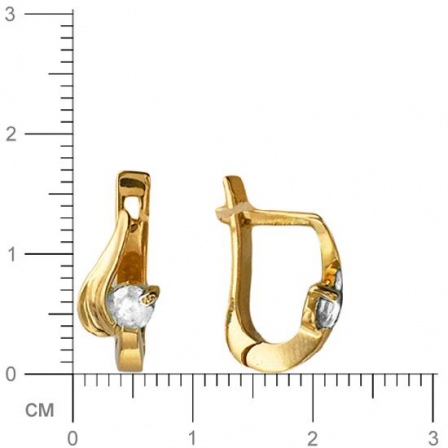 Серьги Запятая с бриллиантами из желтого золота 750 пробы (арт. 421648)