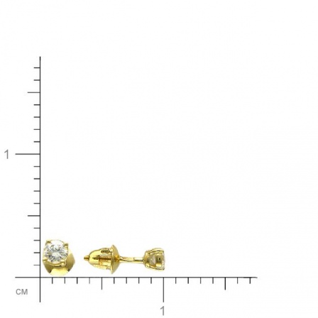 Серьги с бриллиантами из желтого золота 750 пробы (арт. 421668)