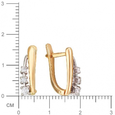 Серьги с бриллиантами из комбинированного золота (арт. 421702)