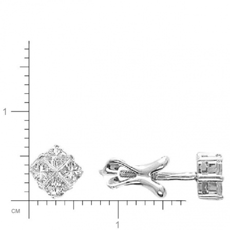 Серьги с бриллиантами из белого золота 750 пробы (арт. 421769)