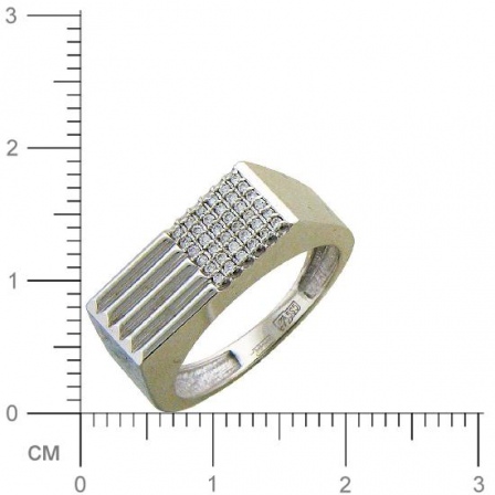 Кольцо с бриллиантами из белого золота (арт. 421800)