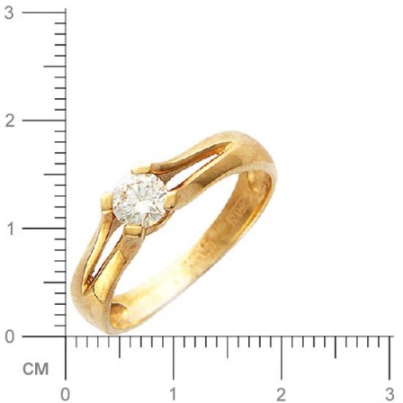 Кольцо с бриллиантом из красного золота (арт. 421845)