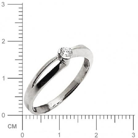 Кольцо с бриллиантом из белого золота (арт. 421850)
