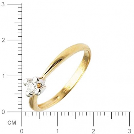 Кольцо с бриллиантом из желтого золота 750 пробы (арт. 421871)