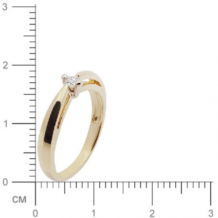 Кольцо с бриллиантом из комбинированного золота (арт. 421883)