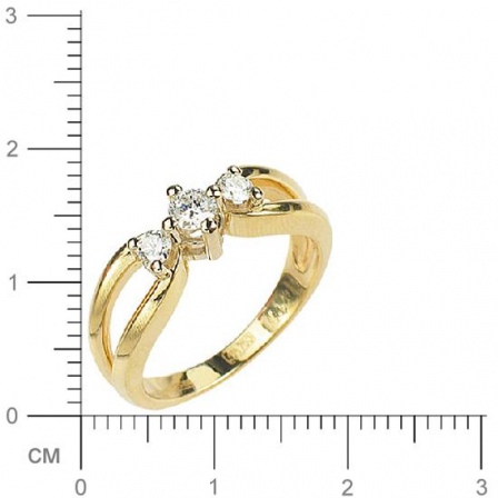 Кольцо с бриллиантом из комбинированного золота (арт. 421887)