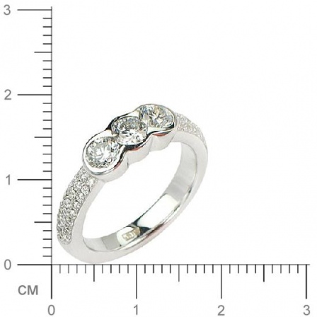 Кольцо с бриллиантами из белого золота 750 пробы (арт. 422033)