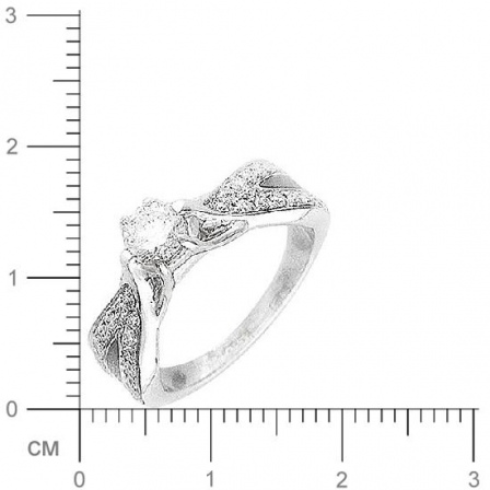 Кольцо с бриллиантами из белого золота 750 пробы (арт. 422215)