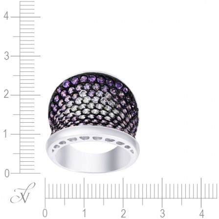 Кольцо с фианитами из серебра (арт. 702114)