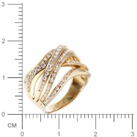 Кольцо с бриллиантами из желтого золота (арт. 730439)