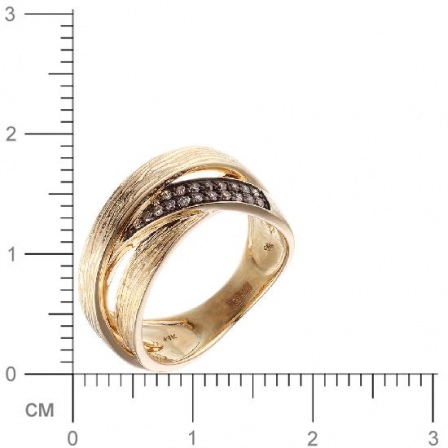Кольцо с бриллиантами из желтого золота (арт. 730440)