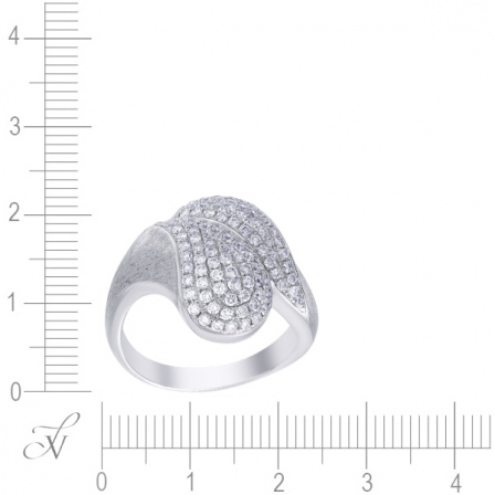 Кольцо с бриллиантами из белого золота (арт. 730496)