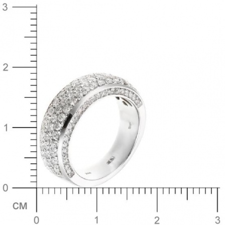 Кольцо с бриллиантами из белого золота (арт. 730500)