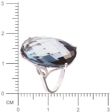 Кольцо с бриллиантами, топазом из белого золота (арт. 730538)