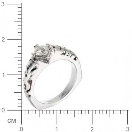 Кольцо с бриллиантом из белого золота (арт. 730631)