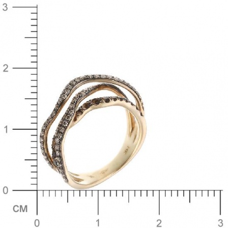 Кольцо с бриллиантами, раухтопазами из желтого золота (арт. 730640)