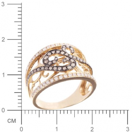 Кольцо с бриллиантами из желтого золота (арт. 730642)