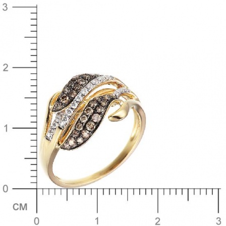 Кольцо с бриллиантами из желтого золота (арт. 730643)